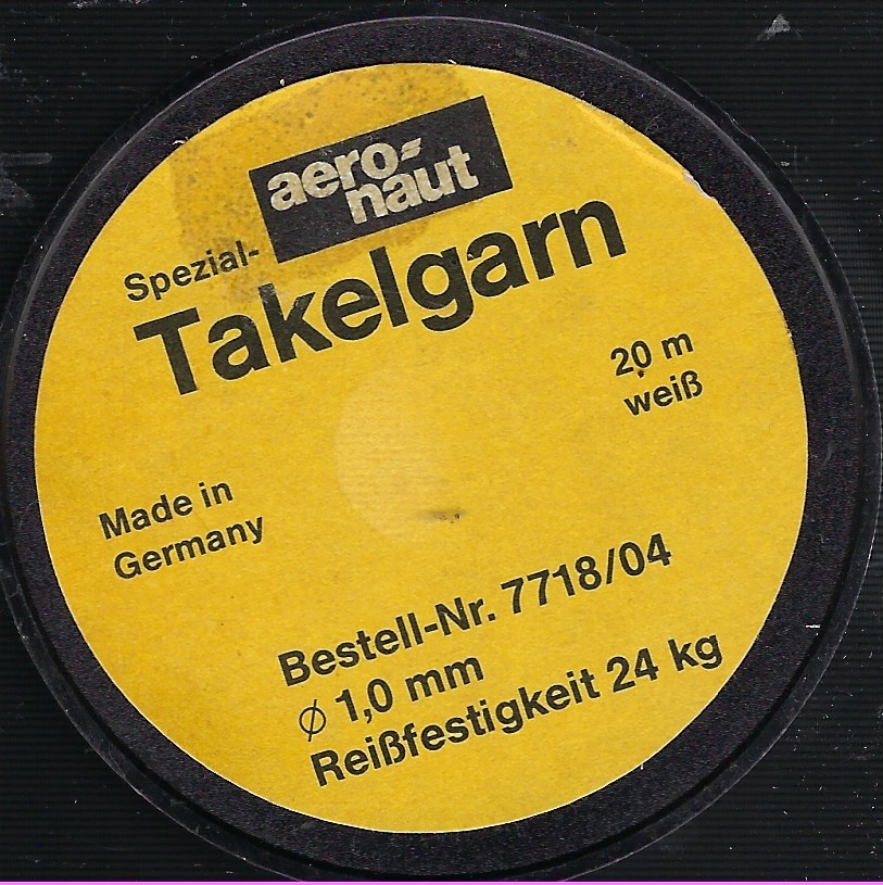 Takelgarn 0.8mm weiss /20m