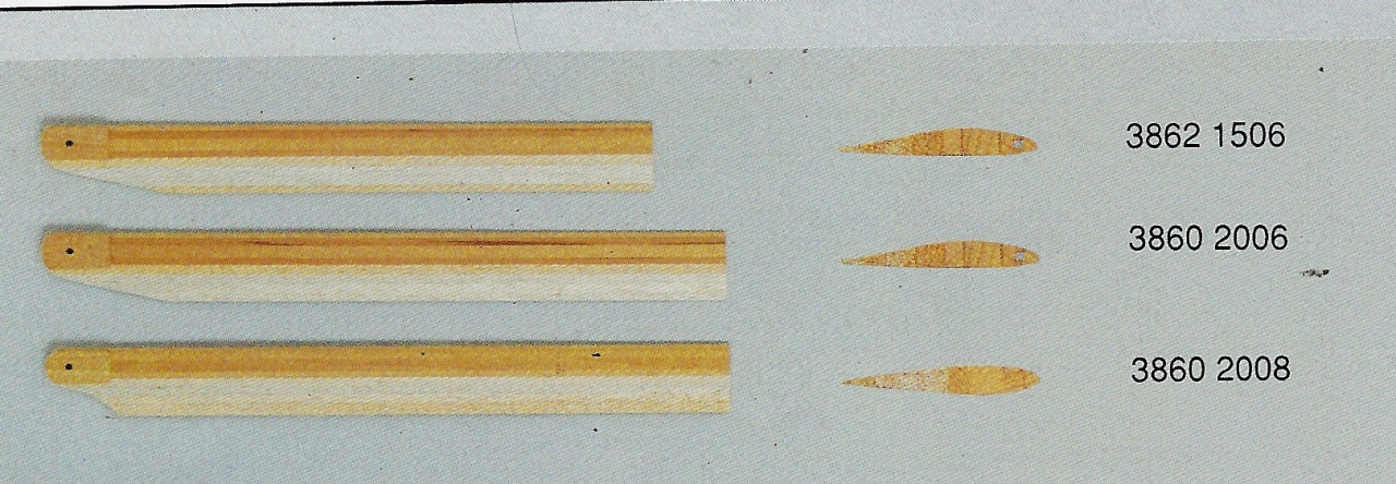 Rotorblätter Holz 650mm S-Schlag