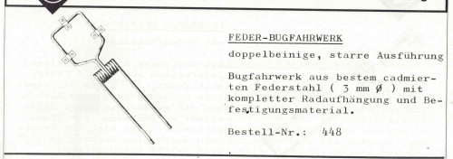 Feder-Bugfahrwerk, starr *(/) 3mm