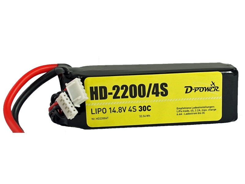D-Power HD-2200 4S Lipo (14,8V) 30C - T- Stecker