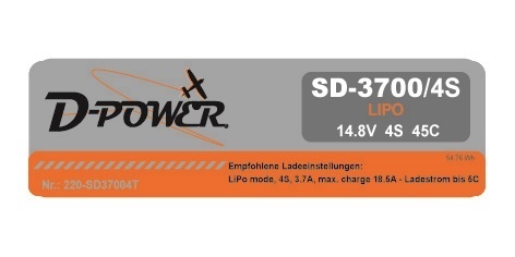 D-Power SD-3700 4S Lipo (14,8) 45C