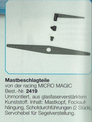 Mastbeschlagteile racing Micro Magic